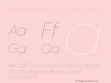 HurmeGeometricSans1 HairlineObl Version 1.001图片样张