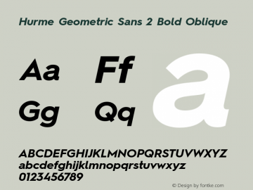 HurmeGeometricSans2 BoldObl Version 1.001图片样张