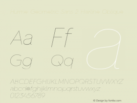 HurmeGeometricSans2 HairlineObl Version 1.001图片样张