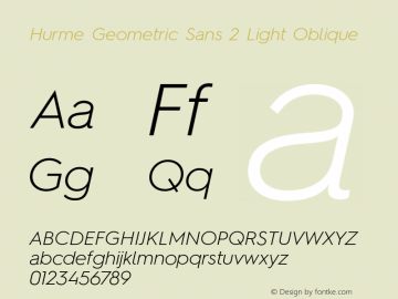 HurmeGeometricSans2 LightObl Version 1.001图片样张