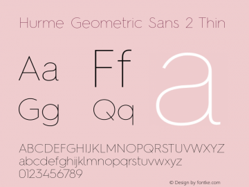 HurmeGeometricSans2 Thin Version 1.001图片样张