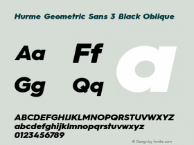 HurmeGeometricSans3 BlackObl Version 1.001图片样张