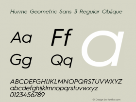 HurmeGeometricSans3 RegularObl Version 1.001图片样张