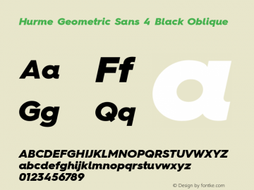 HurmeGeometricSans4 BlackObl Version 1.001图片样张