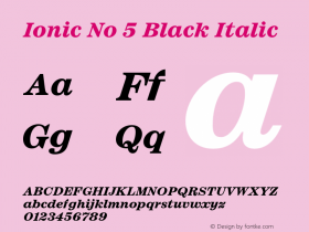 Ionic No 5 Black Italic Version 1.01图片样张