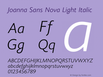 Joanna Sans Nova Light Italic Version 1.00图片样张