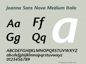 Joanna Sans Nova Medium Italic Version 1.00图片样张