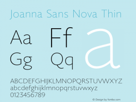 Joanna Sans Nova Thin Version 1.00图片样张