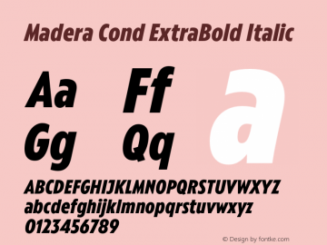 Madera Cond ExtraBold Italic Version 2.01图片样张