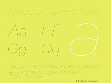 Madera Hairline Italic Version 2.01图片样张