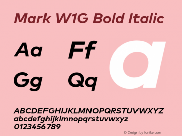 Mark W1G Bold Italic Version 1.00, build 8, g2.6.4 b1272, s3图片样张