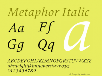 Metaphor Italic Version 1.0 08-10-2002图片样张