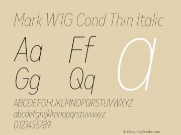 Mark W1G Cond Thin Italic Version 1.00, build 9, g2.6.4 b1272, s3图片样张