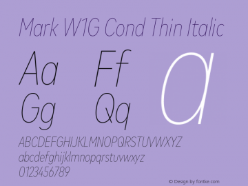 Mark W1G Cond Thin Italic Version 1.00, build 9, g2.6.4 b1272, s3图片样张