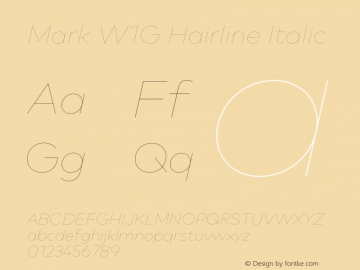 Mark W1G Hairline Italic Version 1.00, build 8, g2.6.4 b1272, s3图片样张