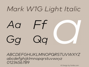 Mark W1G Light Italic Version 1.00, build 8, g2.6.4 b1272, s3图片样张