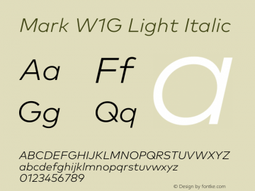 Mark W1G Light Italic Version 1.00, build 8, g2.6.4 b1272, s3图片样张