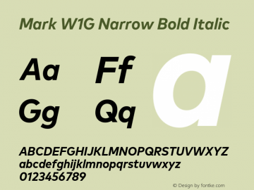 Mark W1G Narrow Bold Italic Version 1.00, build 8, g2.6.4 b1272, s3图片样张