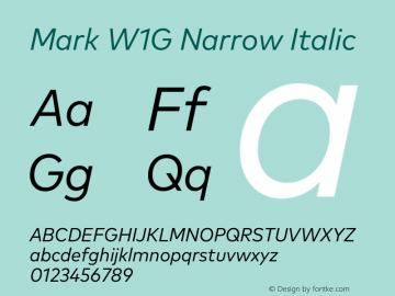 Mark W1G Narrow Italic Version 1.00, build 8, g2.6.4 b1272, s3图片样张