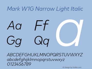 Mark W1G Narrow Light Italic Version 1.00, build 8, g2.6.4 b1272, s3图片样张