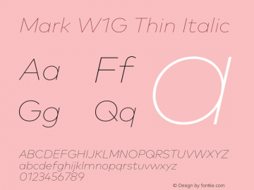 Mark W1G Thin Italic Version 1.00, build 8, g2.6.4 b1272, s3图片样张