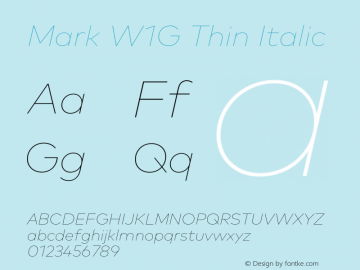 Mark W1G Thin Italic Version 1.00, build 8, g2.6.4 b1272, s3图片样张