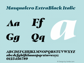 Masqualero ExtraBlack Italic Version 1.00图片样张