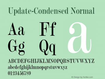 Update-Condensed Normal 1.0/1995: 2.0/2001 Font Sample