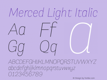 Merced-LightItalic 1.000图片样张