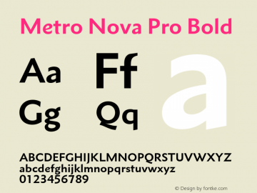 Metro Nova Pro Bold Version 1.000图片样张