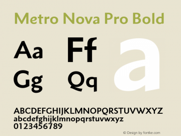 Metro Nova Pro Bold Version 1.100图片样张