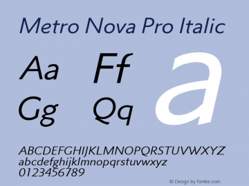Metro Nova Pro Italic Version 1.100图片样张