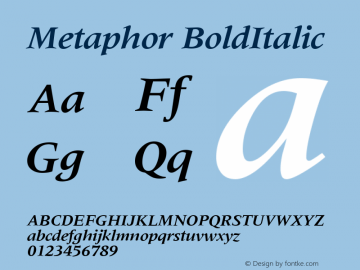 Metaphor BoldItalic 1.0 Mon Nov 06 09:25:22 1995图片样张