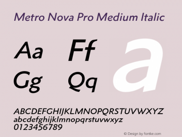 Metro Nova Pro Medium Italic Version 1.000图片样张