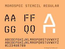MonoSpec Stencil Regular Version 1.000;hotconv 1.0.109;makeotfexe 2.5.65596图片样张