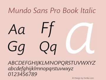 Mundo Sans Pro Book It Version 1.00, build 5, s3图片样张