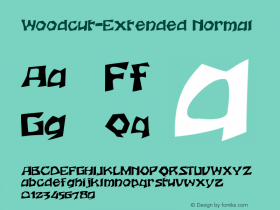 Woodcut-Extended Normal 1.0/1995: 2.0/2001 Font Sample