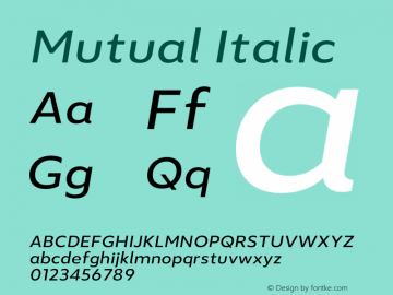 Mutual Italic Version 1.00图片样张