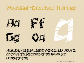 Woodcut-Cracked Normal 1.0/1995: 2.0/2001 Font Sample