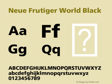 Neue Frutiger World Black Version 1.01图片样张