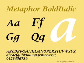 Metaphor BoldItalic 1.0 Mon Nov 06 09:25:22 1995图片样张