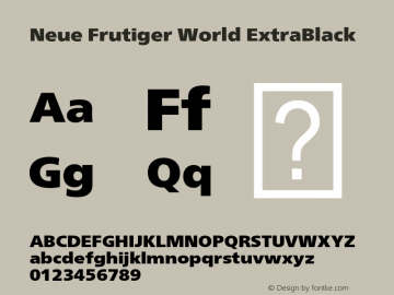 Neue Frutiger World XtraBlk Version 1.01图片样张