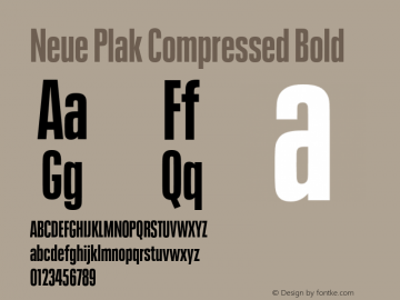 Neue Plak Compressed Bold Version 1.00, build 9, s3图片样张