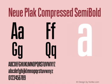 Neue Plak Compressed SemiBold Version 1.00, build 9, s3图片样张