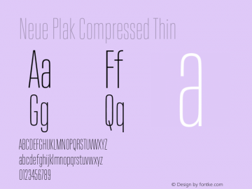 Neue Plak Compressed Thin Version 1.00, build 9, s3图片样张