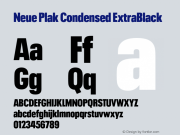 Neue Plak Condensed ExtraBlack Version 1.00, build 9, s3图片样张