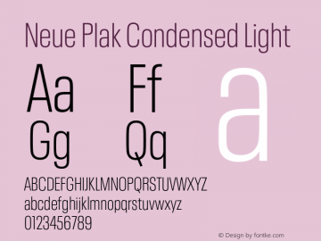 Neue Plak Condensed Light Version 1.00, build 9, s3图片样张