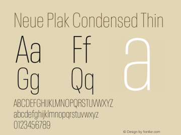 Neue Plak Condensed Thin Version 1.00, build 9, s3图片样张