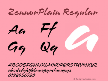 ZennorPlain Regular Converted from e:\_downl~1\fonts\_\ZENNOR.TF1 by ALLTYPE Font Sample