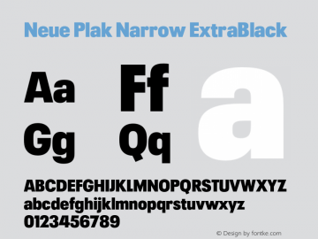 Neue Plak Narrow ExtraBlack Version 1.00, build 9, s3图片样张